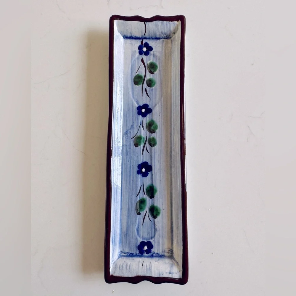 Hand-Painted Floral Ceramic Spoon Rest